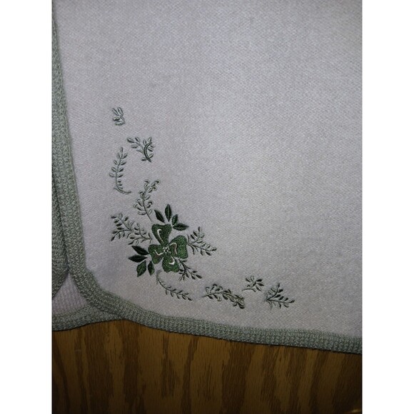 Cabela's Zip Up Vest 100% Wool Beige Floral Embroidery Women Size Medium Vintage - Picture 14 of 16